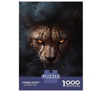 Hard Jigsaw Puzzle for Adults 1000 Pieces Wild Cheetah Halloween Jigsaw Brain Teaser Game Analysis And Logic Great Gift for Gaming 38x26cm/1000pcs