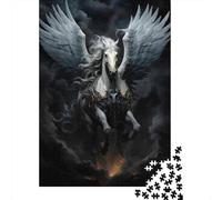 Hard Jigsaw Puzzle for Adults 1000 Pieces Winged Horse Fantasy Art Print Adult Jigsaw Puzzle Hands-on Game For Family Fun Challenging To Complete 70x50cm/1000pcs