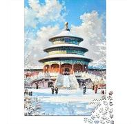 Hard Jigsaw Puzzle for Adults 1000 Pieces Winter Temple Scene-2 Jigsaw Puzzle Anti-Stress Toys Precision Cutting Great Gift for Gaming 70x50cm/1000pcs