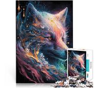 Hard Jigsaw Puzzle for Adults 1000 Pieces Wolf Enchantment spells Made of cardboard for ages 14 and over Toy Intellectual Game deal as gifts for the whole family 。size：26x38cm/10.24x14.96inch