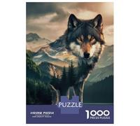 Hard Jigsaw Puzzle for Adults 1000 Pieces Wolf Forest Husky Dog Jigsaw Anti-Stress Toys Analysis And Logic Birthday Present, Gifts, 52x38cm/1000pcs