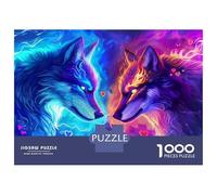 Hard Jigsaw Puzzle for Adults 1000 Pieces Wolf Love Wallpapers HD Teenager Puzzles Fun Games Presents for Women Challenging To Complete 52x38cm/1000pcs