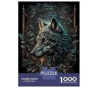 Hard Jigsaw Puzzle for Adults 1000 Pieces Wolf Mythological Jigsaw Puzzle Anti-Stress Toys Precision Cutting Great Gift for Gaming 70x50cm/1000pcs