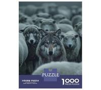 Hard Jigsaw Puzzle for Adults 1000 Pieces Wolf Sheep Creative Teenager Puzzles Hands-on Game Staycation Kill Time Great Gift for Gaming 38x26cm/1000pcs