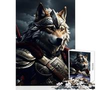 Hard Jigsaw Puzzle for Adults 1000 Pieces Wolf Warrior Armor Animal Adult Jigsaw Puzzles Difficult Hard Educational Challenge Stress Reduction Gifts (38x26cm)