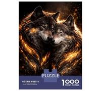 Hard Jigsaw Puzzle for Adults 1000 Pieces Wolves Couple - Luxury Animal Wall Art - Romantic Gift Decor Puzzles for Adults Family Games Pattern Assembly Challenging To Complete 70x50cm/1000pcs