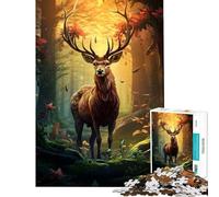 Hard Jigsaw Puzzle for Adults 1000 Pieces Woodland Deer Difficult And Challenge Staycation Kill Time Impossible Game for 14+ Puzzle Game Offered (38x52cm)