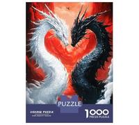 Hard Jigsaw Puzzle for Adults 1000 Pieces Yin Yang Dragons Puzzles for Adults Family Games Pattern Assembly Challenging To Complete 38x26cm/1000pcs