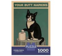 Hard Jigsaw Puzzle for Adults 1000 Pieces Your Butt Napkins My Lord Cat Jigsaw for Adults Hands-on Game Wall Art Birthday Present, Gifts, 52x38cm/1000pcs