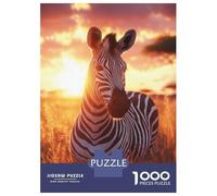 Hard Jigsaw Puzzle for Adults 1000 Pieces Zebra Sunset Harmony Teenager Puzzles Hands-on Game Staycation Kill Time Great Gift for Gaming 52x38cm/1000pcs