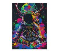 Hard Jigsaw Puzzle for Adults 1000pcs(52x38cm) Space Deer Astronaut Art Print Teenagers Puzzles Anti-Stress Toys A Work of Art Birthday Present, Gifts, 1000pcs(52x38cm)