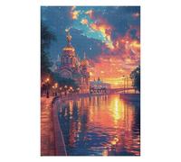 Hard Jigsaw Puzzle for Adults 1000pcs(75x50cm) Golden Domes Reflecting Twilight's Glow Teenagers Puzzles Anti-Stress Toys A Work of Art Birthday Present, Gifts, 1000pcs(75x50cm)