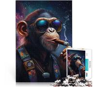 Hard Jigsaw Puzzle for Adults 2000 Pieces Funky orangutan smoking a cigar Made of cardboard，Suitable for ages 14 and up learning educational game Great gifts and toys。size：70x100cm/27.5x39.3inch