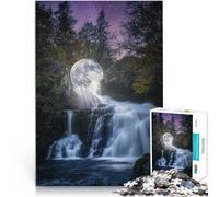 Hard Jigsaw Puzzle for Adults 2000 Pieces Melting Moon Waterfall Made of cardboard for ages 14 and over educational learning Great Gift。size：70x100cm/27.5x39.3inch