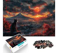 Hard Jigsaw Puzzle for Adults 2000 Pieces Sunset Paradise Cat Made of cardboard,Suitable for ages 14 and up Staycation Kill time Secret Santa Gifts。size:70x100cm/27.5x39.3inch