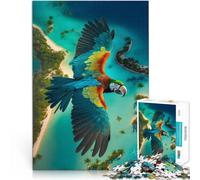 Hard Jigsaw Puzzle for Adults 2000 Pieces Tropical Island Macaw View Made of cardboard，for age 14 years and over Family Games Gift for birthdays。size：70x100cm/27.5x39.3inch