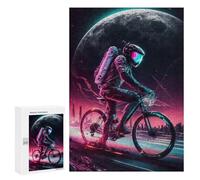 Hard Jigsaw Puzzle for Adults 300 PCS Astronaut Cycling Space Puzzle for Adults Relax Games Difficult Challenge Challenging To Complete 300 PCS