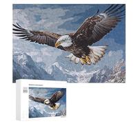 Hard Jigsaw Puzzle for Adults 300 PCS Bald Eagle Soaring Above Snow-Capped Peaks Adult Puzzles Family Game For Family Fun Great Gift for Gaming 300 PCS