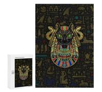 Hard Jigsaw Puzzle for Adults 300 PCS Bastet Egyptian Goddess Puzzle for Adults Relax Games Difficult Challenge Challenging To Complete 300 PCS
