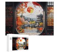 Hard Jigsaw Puzzle for Adults 300 PCS Beautiful Scenery at Fuji Jigsaws for Adults Fun Games Home Decoration Educational Challenge 300 PCS