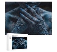 Hard Jigsaw Puzzle for Adults 300 PCS Blue Naked Tattoo Girl Jigsaws for Adults Fun Games Home Decoration Educational Challenge 300 PCS