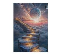 Hard Jigsaw Puzzle for Adults 300 PCS Celestial Stairway Adult Jigsaw Brain Teaser Game Home Decoration Educational Challenge 300 PCS