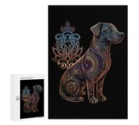 Hard Jigsaw Puzzle for Adults 300 PCS Chinese New Year Dog Jigsaws for Adults Fun Games Home Decoration Educational Challenge 300 PCS