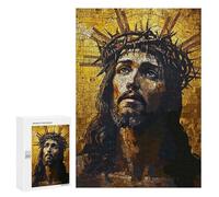 Hard Jigsaw Puzzle for Adults 300 PCS Christ Jesus Mosaic Puzzle for Adults Relax Games Difficult Challenge Challenging To Complete 300 PCS