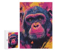 Hard Jigsaw Puzzle for Adults 300 PCS Colorful Chimpanzee Portrait Puzzles for Teenagers But Fun And Humorous Challenging To Complete Stress Reduction Gifts 300 PCS