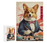 Hard Jigsaw Puzzle for Adults 300 PCS Corgi Sushi Puzzle for Adults Brain Teaser Game Birthday Present Birthday Present, Gifts, 300 PCS