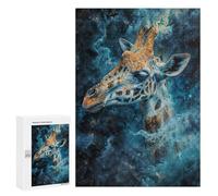 Hard Jigsaw Puzzle for Adults 300 PCS Cosmic Nebula Giraffe Puzzle for Adults Relax Games Difficult Challenge Challenging To Complete 300 PCS