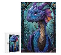 Hard Jigsaw Puzzle for Adults 300 PCS Cute Purple Chibi Dragon Puzzle for Adults Relax Games Difficult Challenge Challenging To Complete 300 PCS