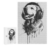 Hard Jigsaw Puzzle for Adults 300 PCS Deejay Golden Retriever Puzzle for Adults Brain Teaser Game Birthday Present Birthday Present, Gifts, 300 PCS