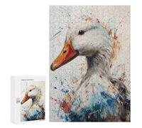 Hard Jigsaw Puzzle for Adults 300 PCS Duck in Splatter Art Puzzle for Adults Relax Games Difficult Challenge Challenging To Complete 300 PCS