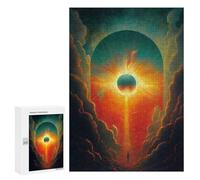 Hard Jigsaw Puzzle for Adults 300 PCS Eclipse Stairway to Heaven Puzzle for Adults Relax Games Difficult Challenge Challenging To Complete 300 PCS