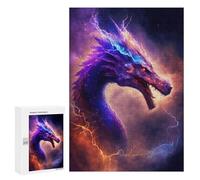 Hard Jigsaw Puzzle for Adults 300 PCS Electric Dragon Portrait Puzzle for Adults Relax Games Difficult Challenge Challenging To Complete 300 PCS