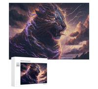 Hard Jigsaw Puzzle for Adults 300 PCS Electric Tiger Roar Wild Energy Unleashed! Puzzle for Adults Brain Teaser Game Birthday Present Birthday Present, Gifts, 300 PCS