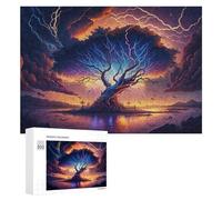 Hard Jigsaw Puzzle for Adults 300 PCS Electric Tree of Lightning Storms Puzzle for Adults Brain Teaser Game Birthday Present Birthday Present, Gifts, 300 PCS