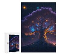 Hard Jigsaw Puzzle for Adults 300 PCS Enchanted Celestial Tree -1 Puzzle for Adults Relax Games Difficult Challenge Challenging To Complete 300 PCS
