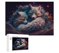 Hard Jigsaw Puzzle for Adults 300 PCS Enchanted Foxes in A Whimsical Garden Adult Puzzles Family Game For Family Fun Great Gift for Gaming 300 PCS