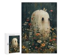 Hard Jigsaw Puzzle for Adults 300 PCS Floral Bohoo Ghost Puzzle for Adults Relax Games Difficult Challenge Challenging To Complete 300 PCS