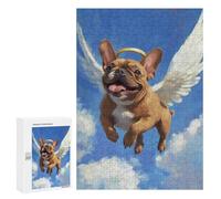 Hard Jigsaw Puzzle for Adults 300 PCS Flying Angel Dog Art Print-1 Puzzles for Teenagers But Fun And Humorous Challenging To Complete Stress Reduction Gifts 300 PCS