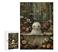 Hard Jigsaw Puzzle for Adults 300 PCS Ghostly Bath in The Woods Puzzle for Adults Relax Games Difficult Challenge Challenging To Complete 300 PCS