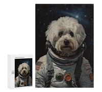 Hard Jigsaw Puzzle for Adults 300 PCS Havanese The Astronaut Jigsaws for Adults Fun Games Home Decoration Educational Challenge 300 PCS