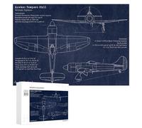 Hard Jigsaw Puzzle for Adults 300 PCS Hawker Tempest MkII RAF Jigsaws for Adults Fun Games Home Decoration Educational Challenge 300 PCS