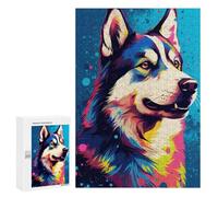 Hard Jigsaw Puzzle for Adults 300 PCS Husky Animals Puzzle for Adults Brain Teaser Game Birthday Present Birthday Present, Gifts, 300 PCS