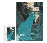 Hard Jigsaw Puzzle for Adults 300 PCS Japan Blue Cat Puzzle for Adults Relax Games Difficult Challenge Challenging To Complete 300 PCS