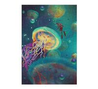 Hard Jigsaw Puzzle for Adults 300 PCS Jellyfish Encounter Jigsaws for Adults Hands-on Game A Work of Art Great Gift for Gaming 300 PCS