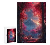 Hard Jigsaw Puzzle for Adults 300 PCS Magical Red Forest Pathway Puzzles for Teenagers But Fun And Humorous Challenging To Complete Stress Reduction Gifts 300 PCS