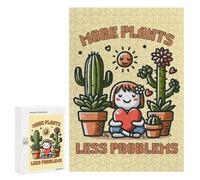 Hard Jigsaw Puzzle for Adults 300 PCS More Plants, Less Problems Jigsaws for Adults Fun Games Home Decoration Educational Challenge 300 PCS